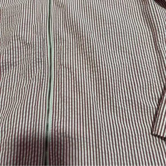 Garnet hill• Red and white striped zipper top size 4 100% cotton blouse - Picture 4 of 10